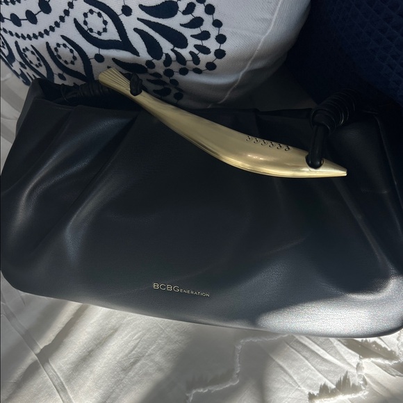BCBGeneration Handbags - BCBGeneration Sleek Black and Gold Shoulder Bag